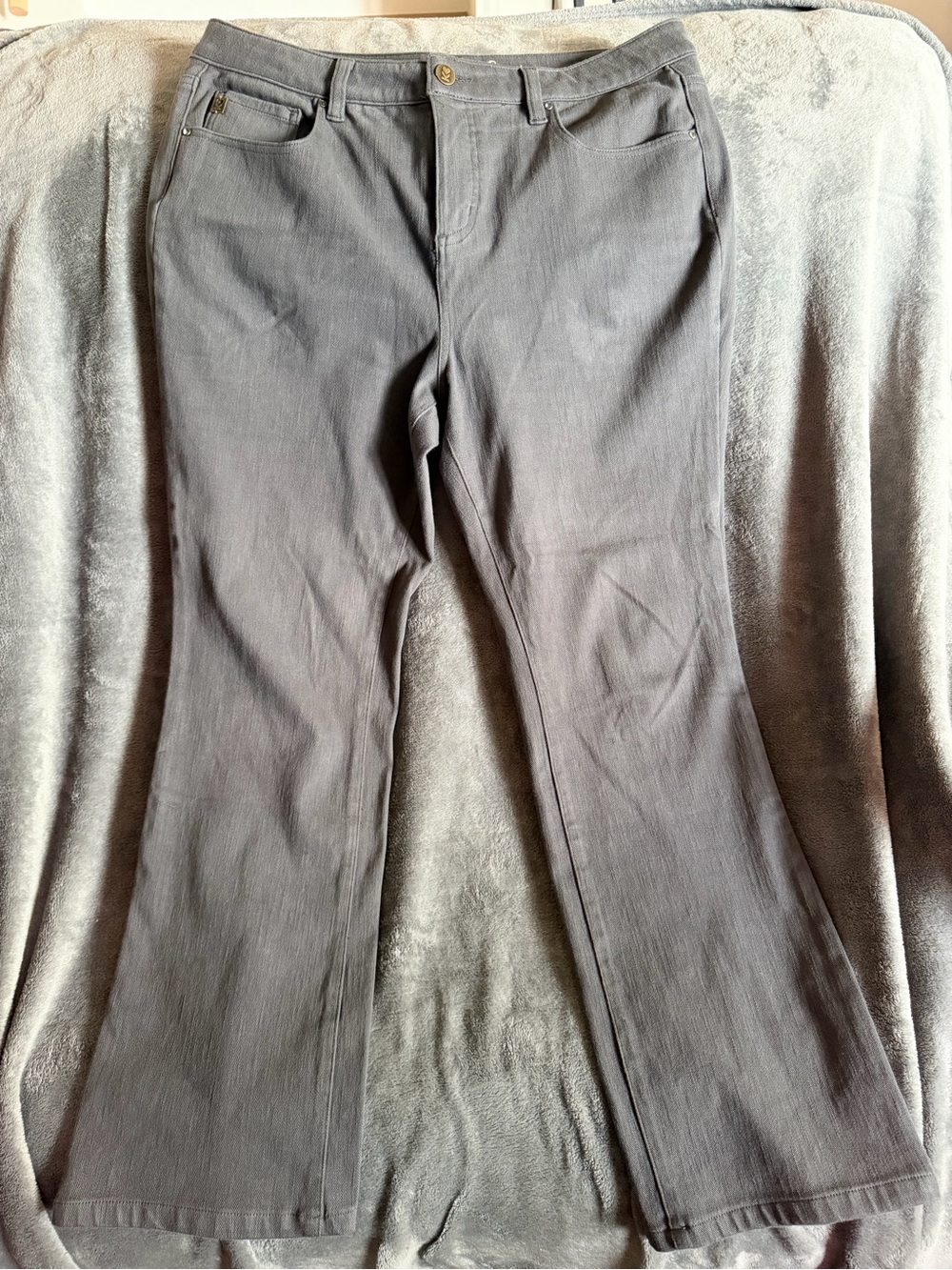 Belle by Kim Gravel Flexibelle Bootcut Jeans Gray Size 14R A309910